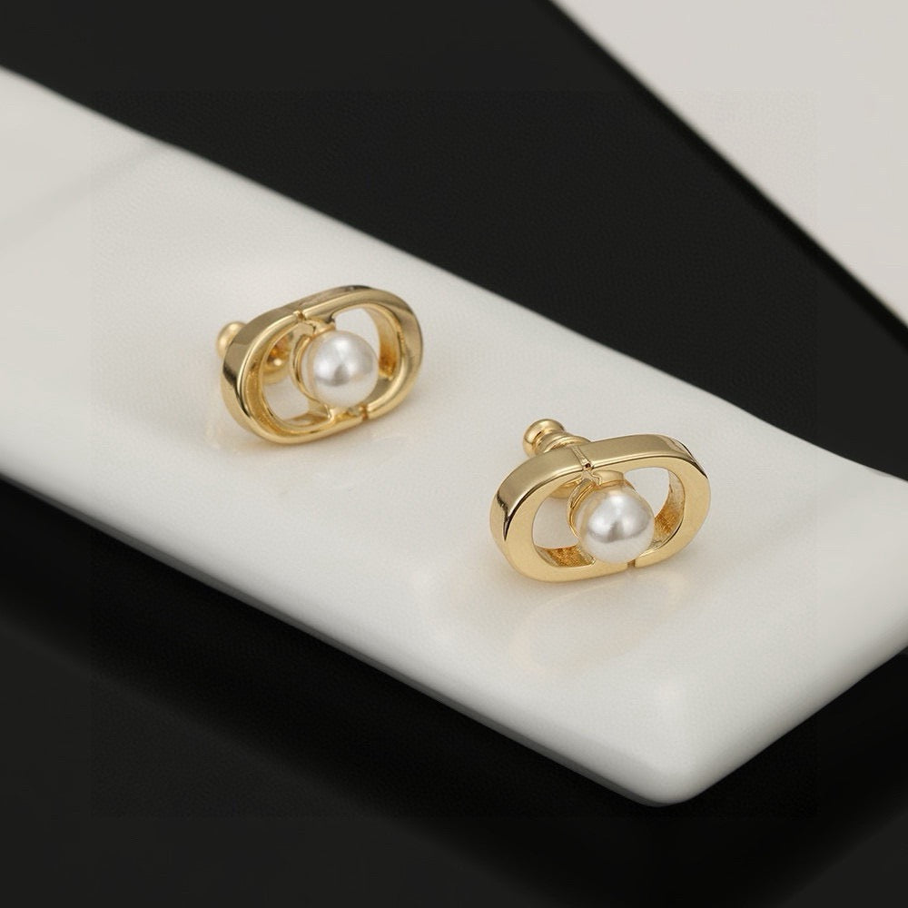 Dior Polished Oval CD Stud Earrings - product image 9