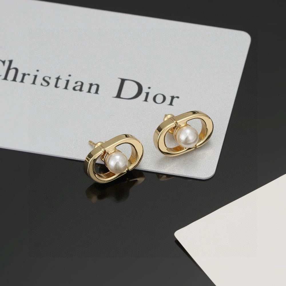 Dior Polished Oval CD Stud Earrings - product image 13