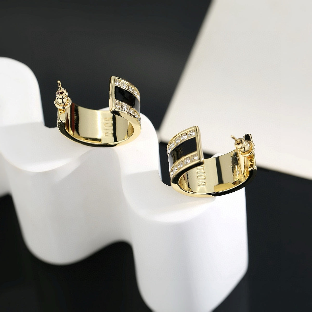Dior Lettered Crystal Hoop Earrings - product image 4