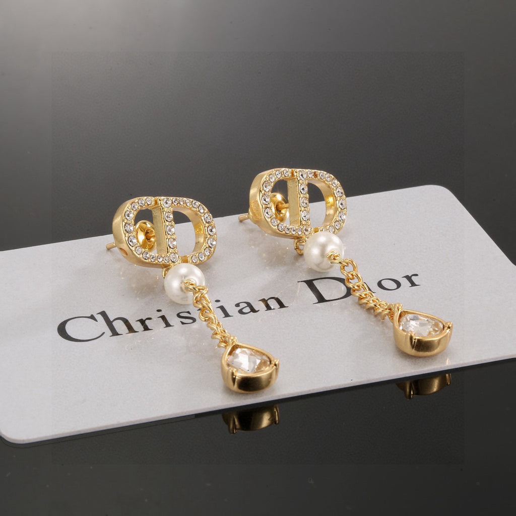 Dior CD Long Chain Teardrop Earrings - product image 15