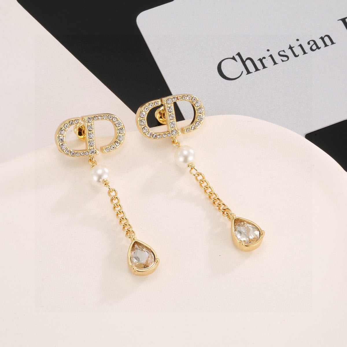 Dior CD Long Chain Teardrop Earrings - product image 17