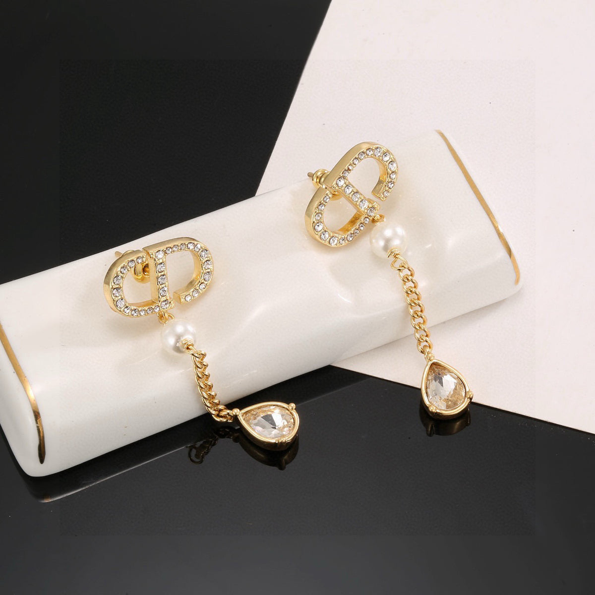 Dior CD Long Chain Teardrop Earrings - product image 13