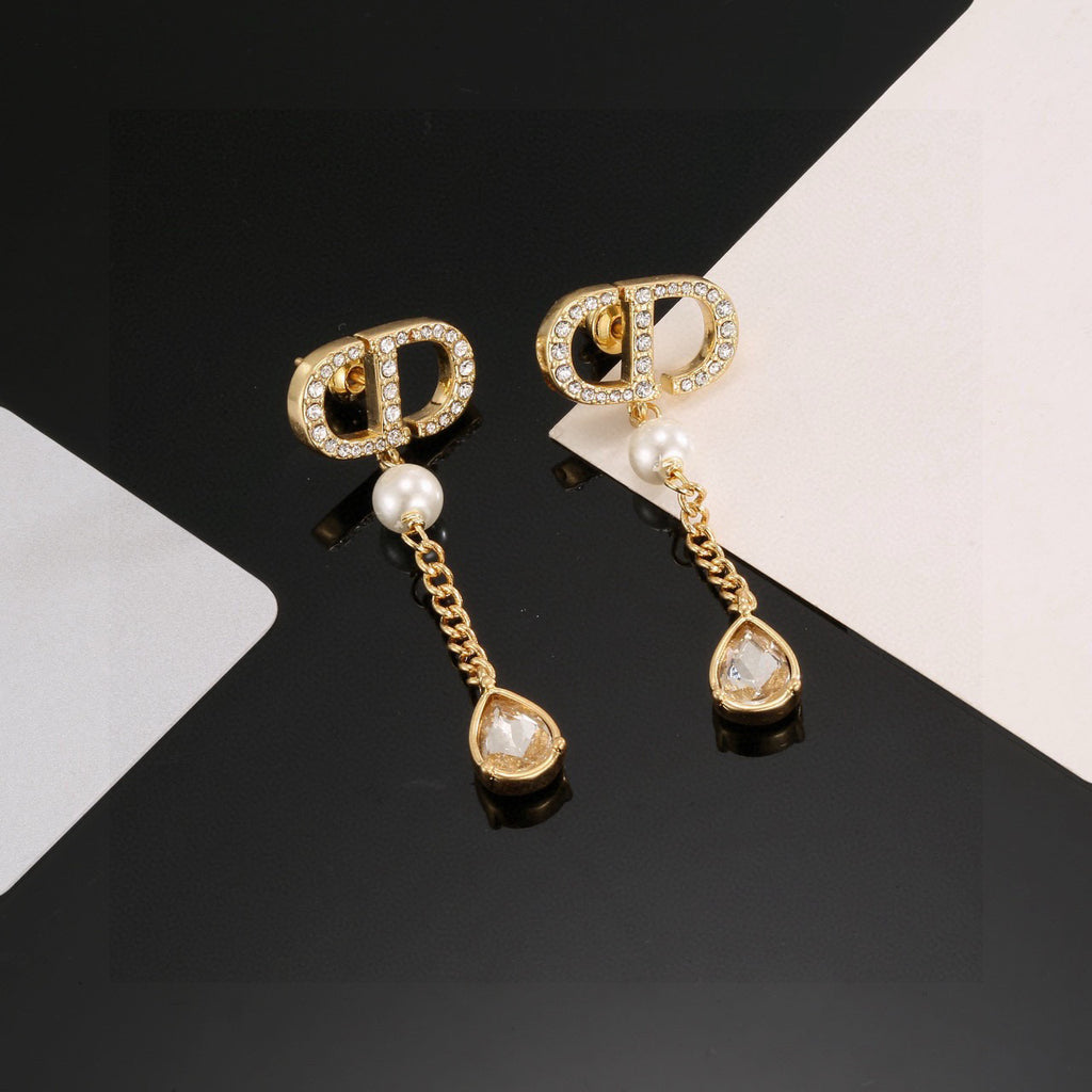 Dior CD Long Chain Teardrop Earrings - product image 10
