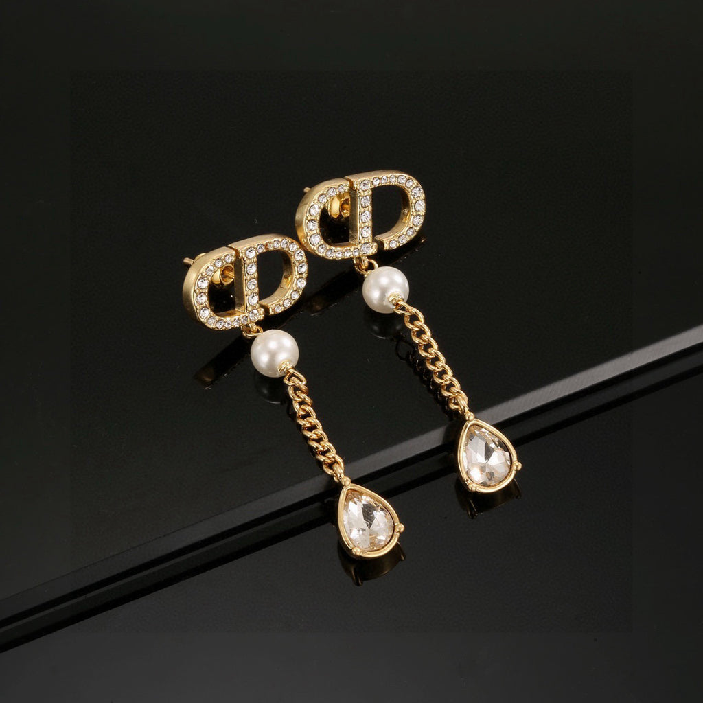 Dior CD Long Chain Teardrop Earrings - product image 12