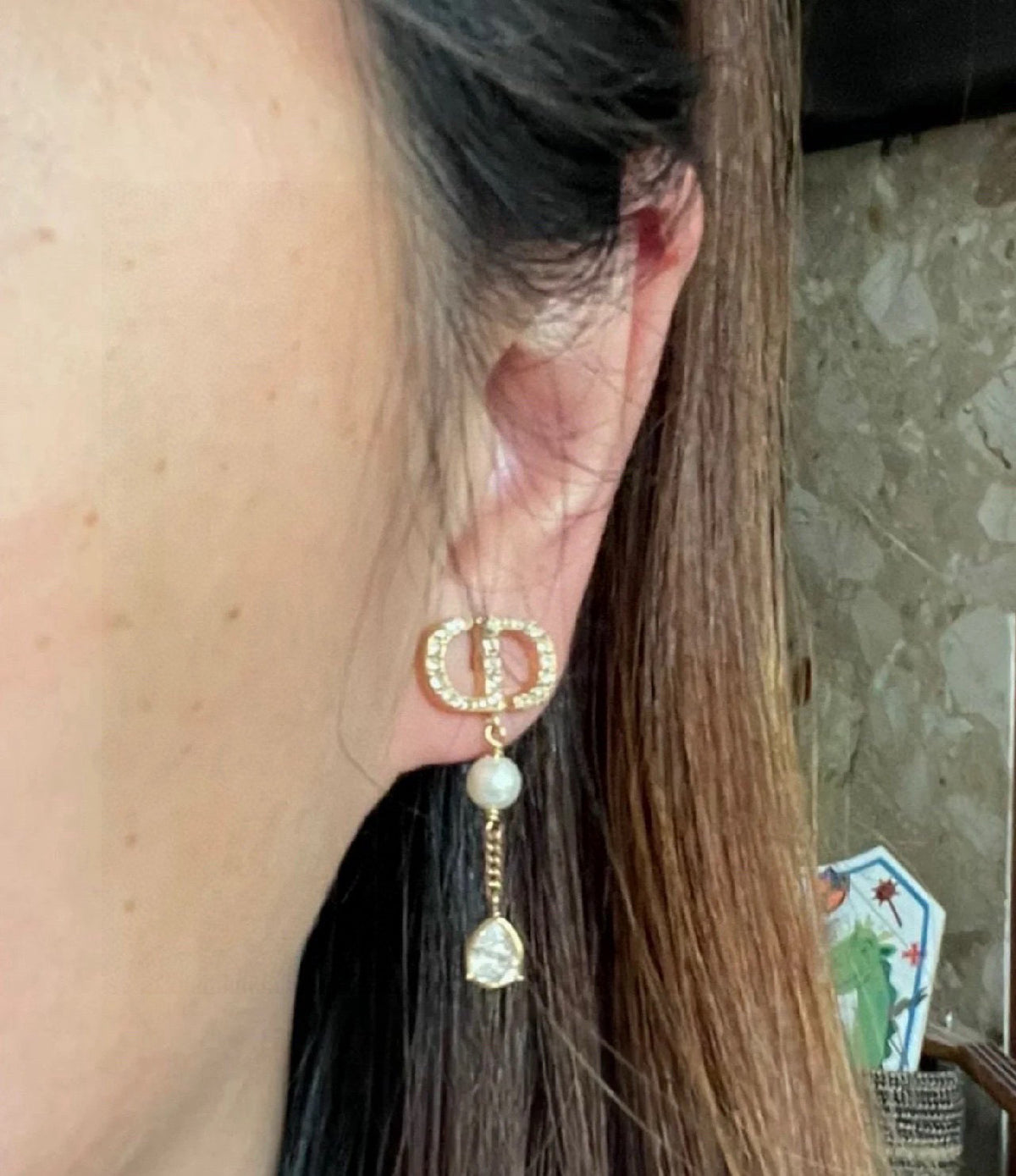 Dior CD Long Chain Teardrop Earrings - product image 11