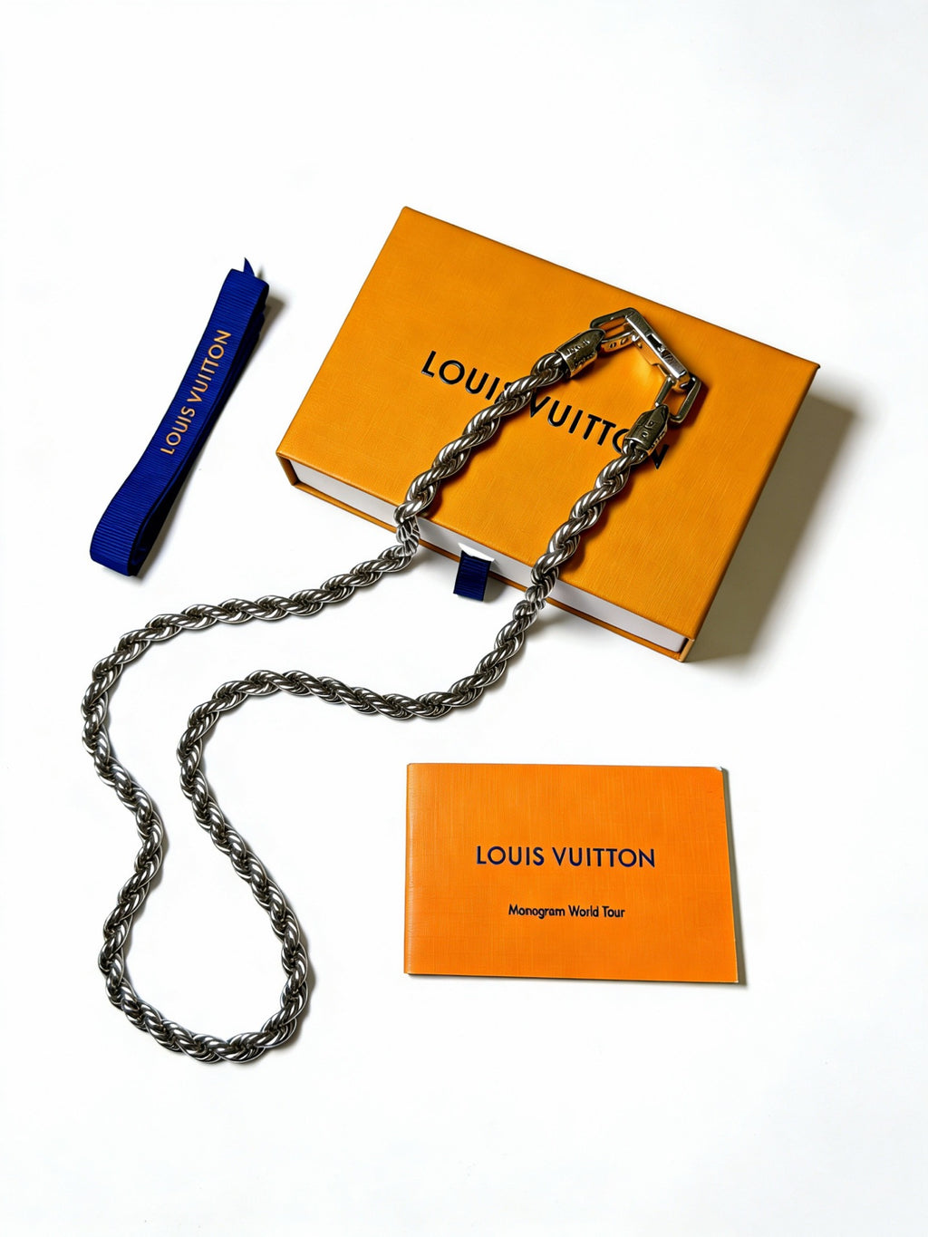 Louis Vuitton Silver-Tone Antiqued Chain Necklace - album image 1