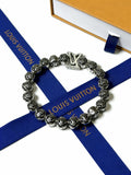 Louis Vuitton Silver-Tone Antiqued Cuban Link Chain Bracelet - album image 1