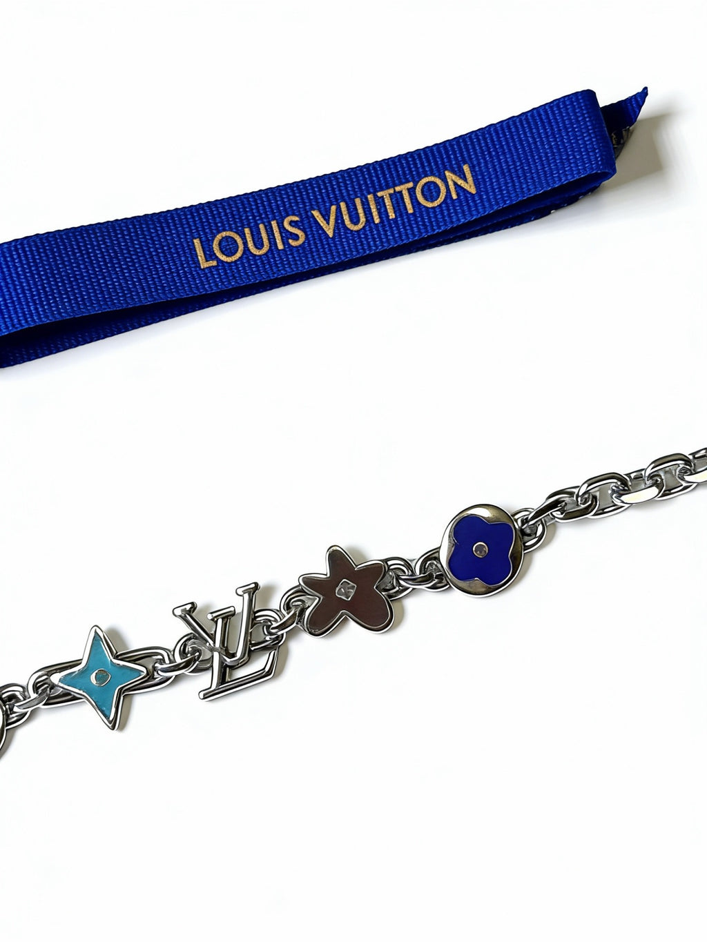 Louis Vuitton Silver-Tone Antiqued Cuban Link Chain Bracelet - album image 1
