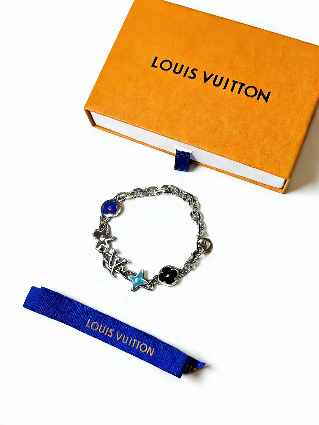 Louis Vuitton Silver-Tone Antiqued Cuban Link Chain Bracelet - album image 6