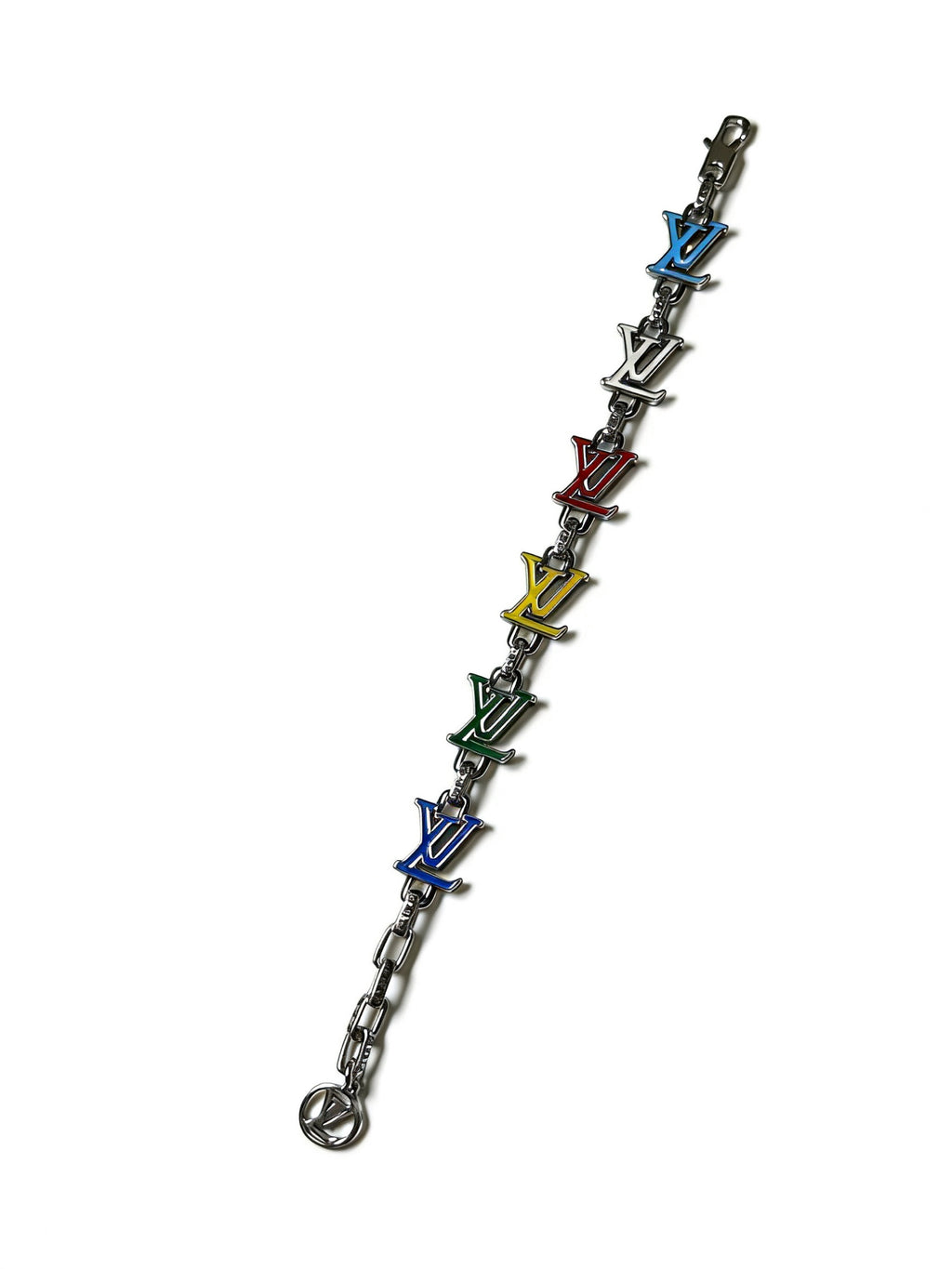 Louis Vuitton Silver-Tone Antiqued Cuban Link Chain Bracelet - album image 8