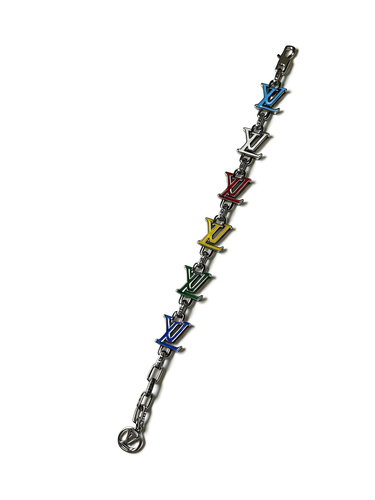 Louis Vuitton Silver-Tone Antiqued Cuban Link Chain Bracelet - album image 8