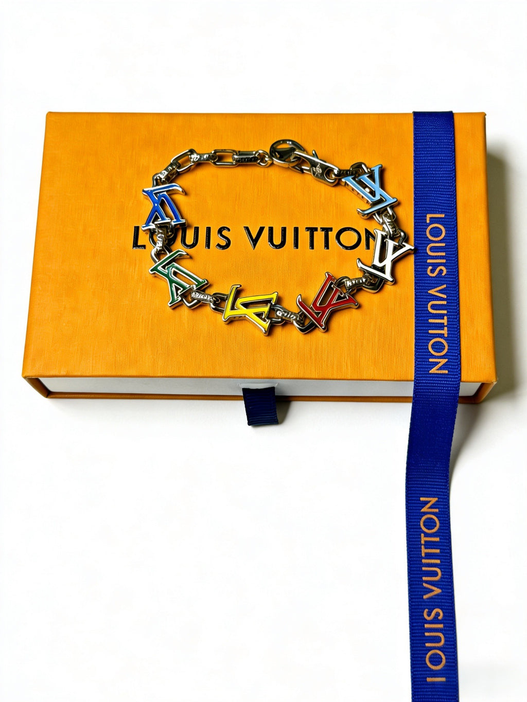 Louis Vuitton Silver-Tone Antiqued Cuban Link Chain Bracelet - album image 5