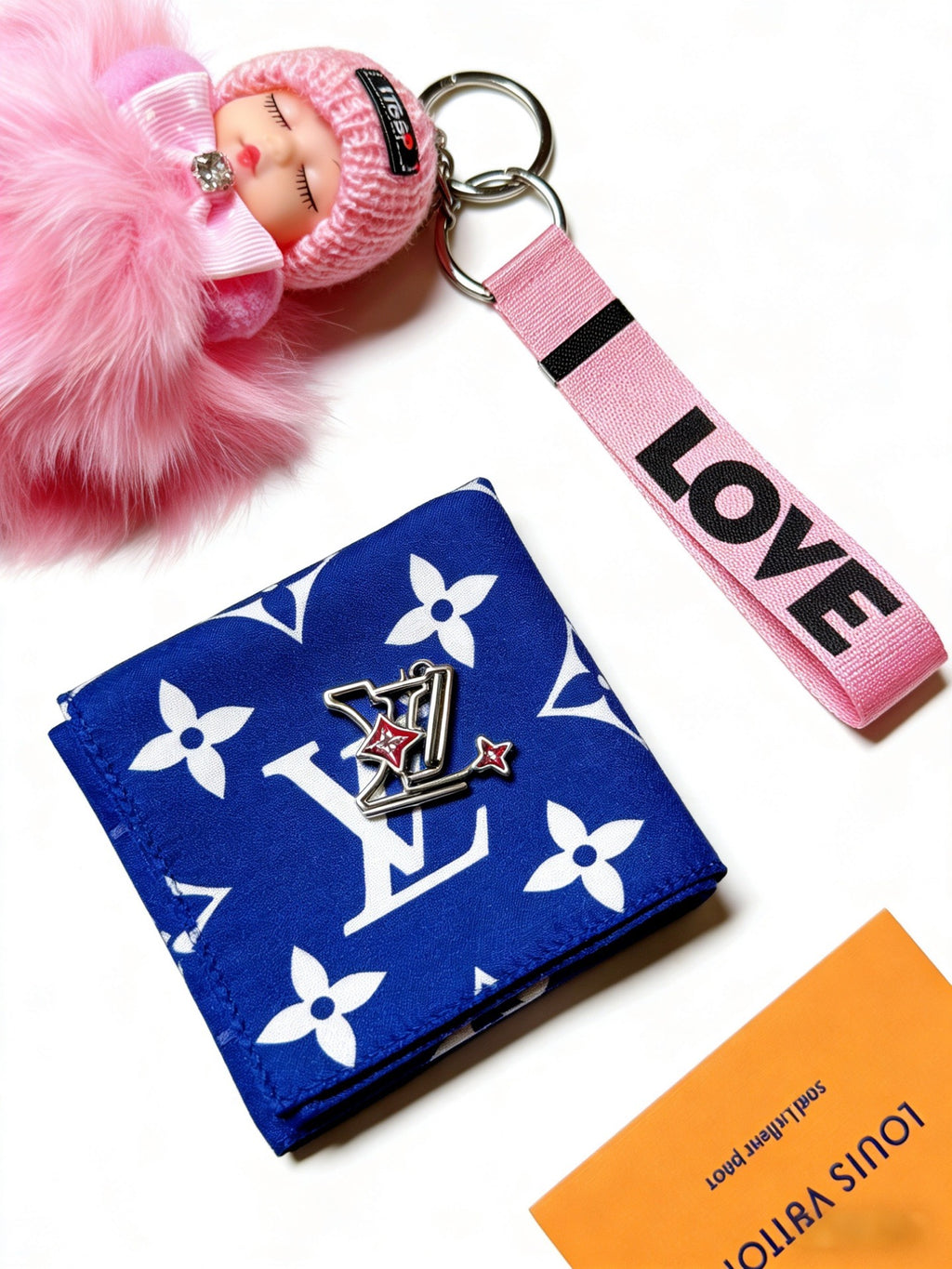 Louis Vuitton Pink Ribbon Keychain with Character Pendant - album image 4