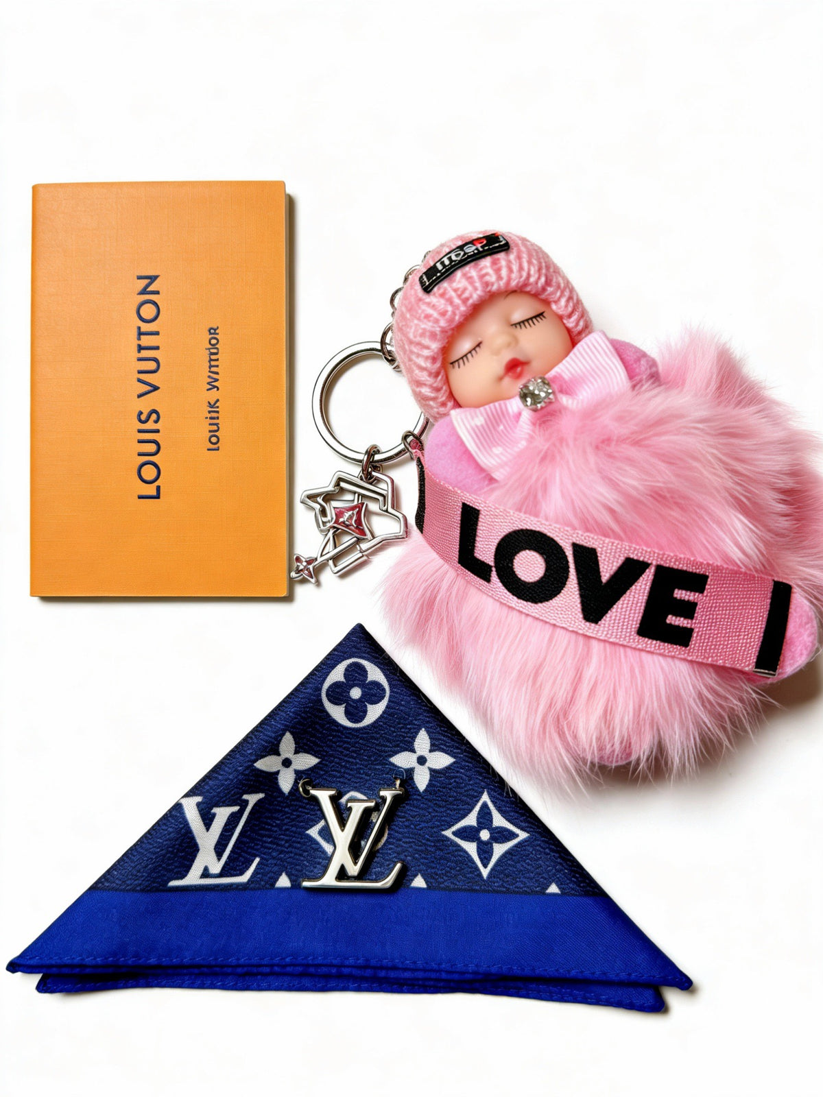 Louis Vuitton Pink Ribbon Keychain with Character Pendant - album image 2