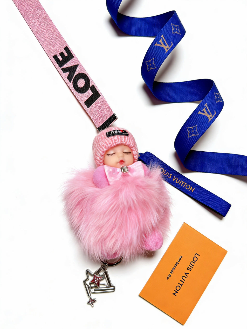 Louis Vuitton Pink Ribbon Keychain with Character Pendant - album image 6