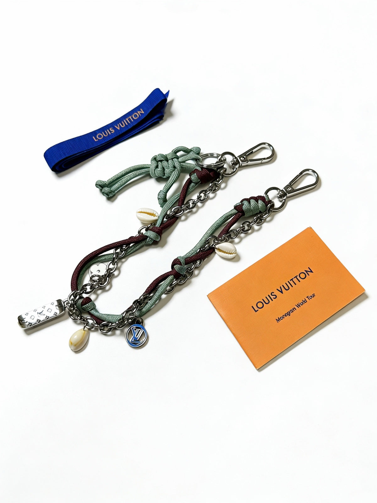 Louis Vuitton Green and Black Braided Strap Keychain - album image 1