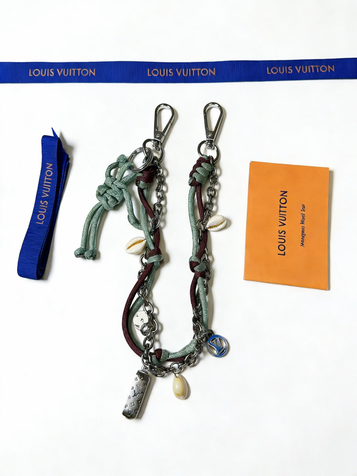 Louis Vuitton Green and Black Braided Strap Keychain - album image 2
