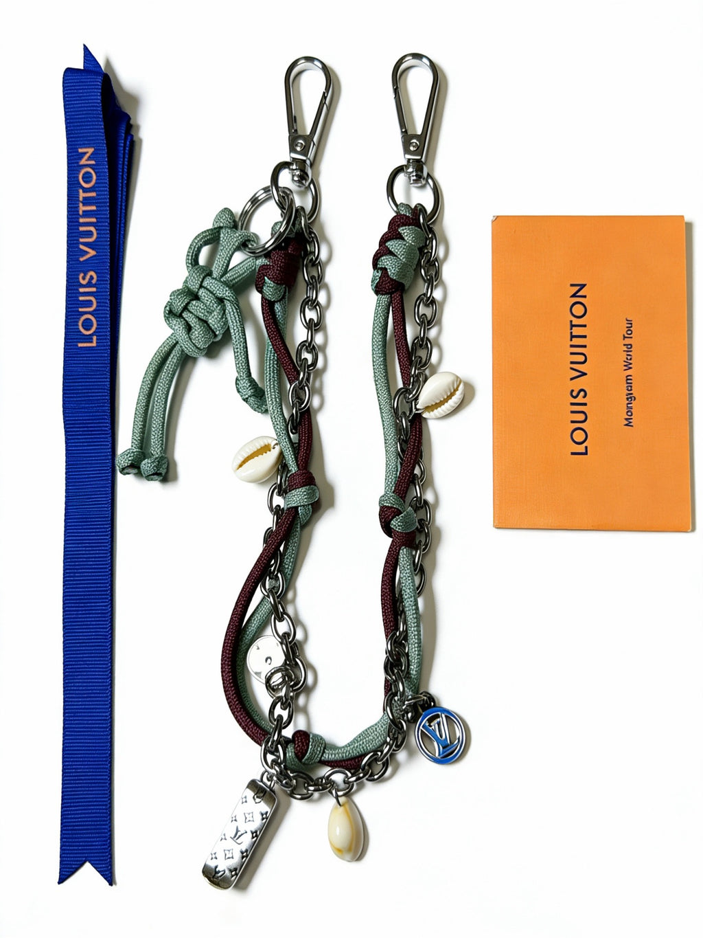 Louis Vuitton Green and Black Braided Strap Keychain - album image 3