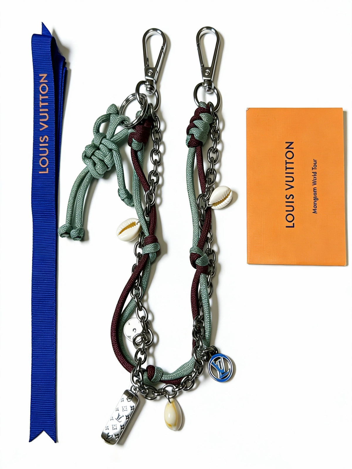 Louis Vuitton Green and Black Braided Strap Keychain - album image 3