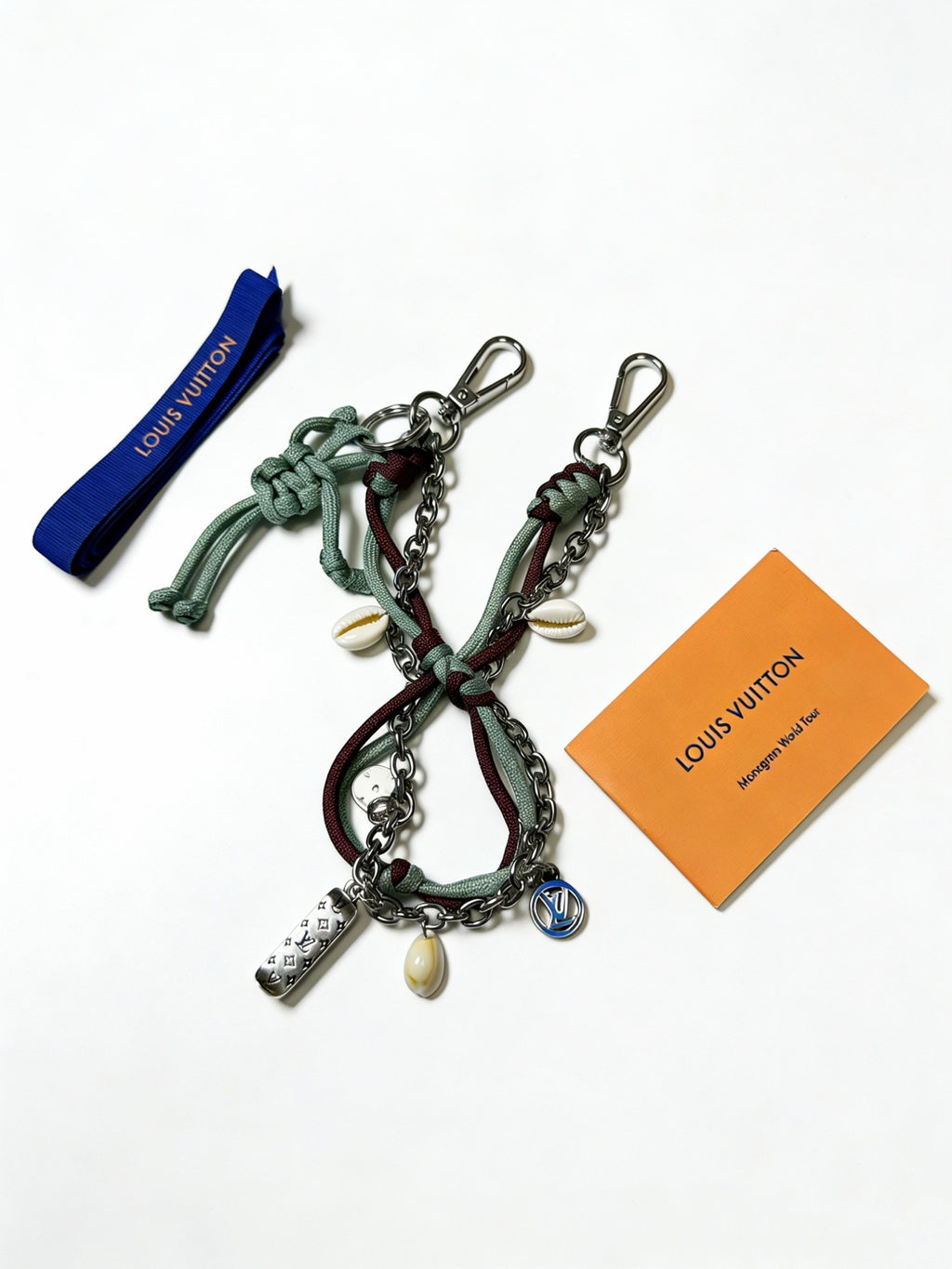 Louis Vuitton Green and Black Braided Strap Keychain - album image 4