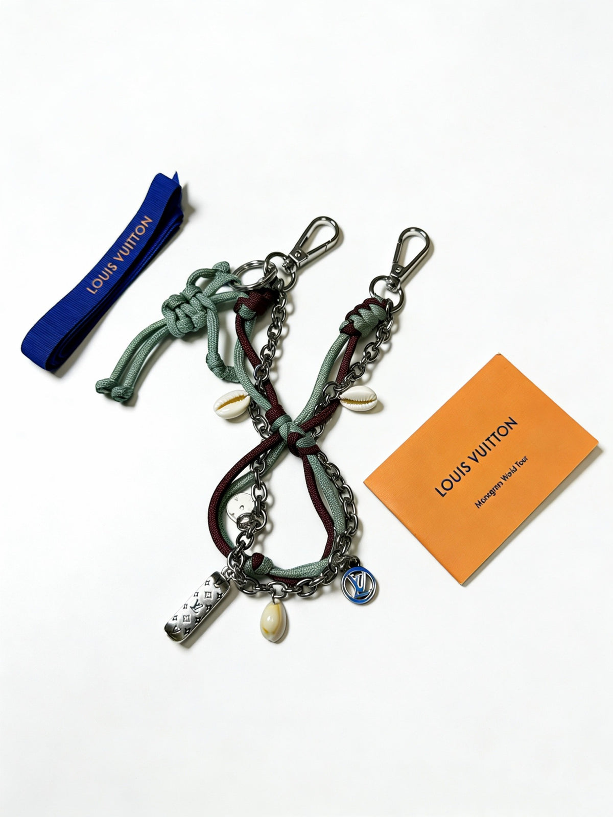 Louis Vuitton Green and Black Braided Strap Keychain - album image 4