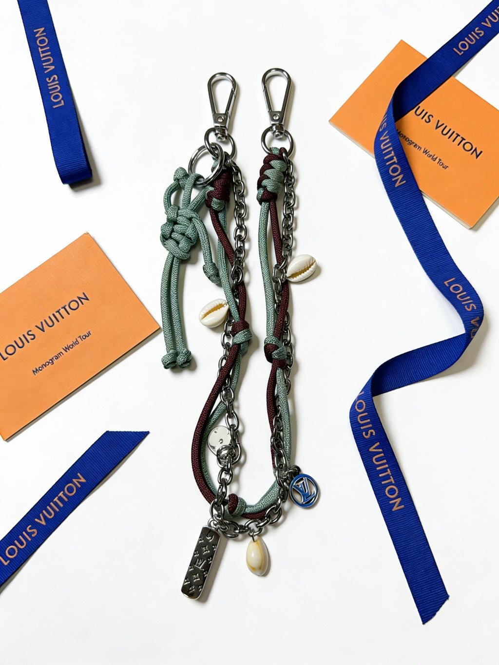 Louis Vuitton Green and Black Braided Strap Keychain - album image 7