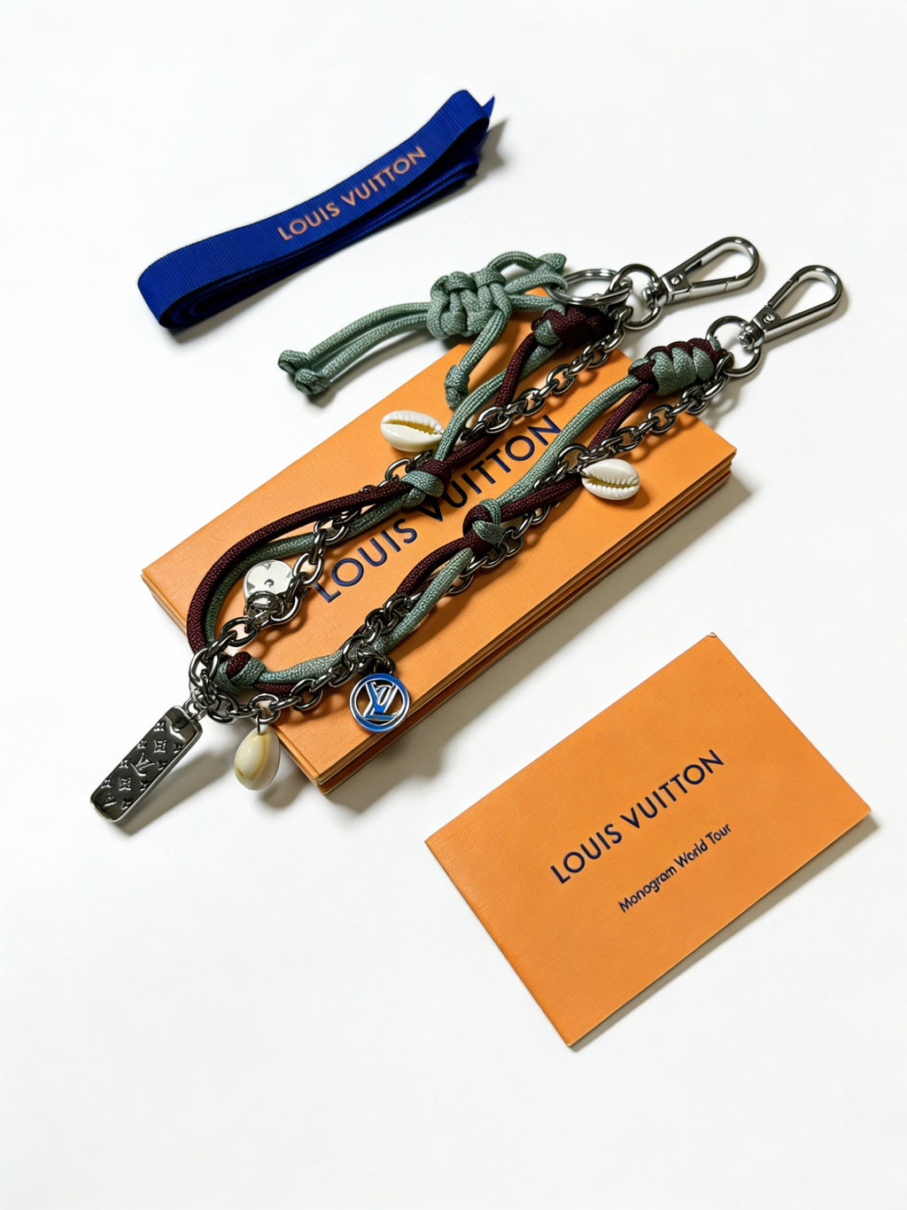 Louis Vuitton Green and Black Braided Strap Keychain - album image 5
