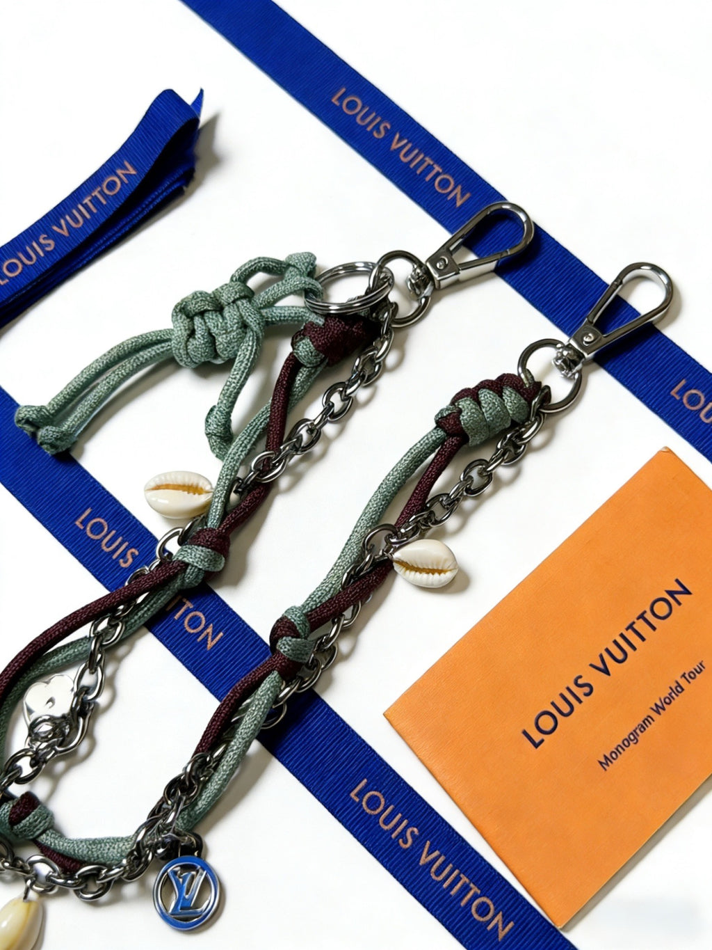 Louis Vuitton Green and Black Braided Strap Keychain - album image 6