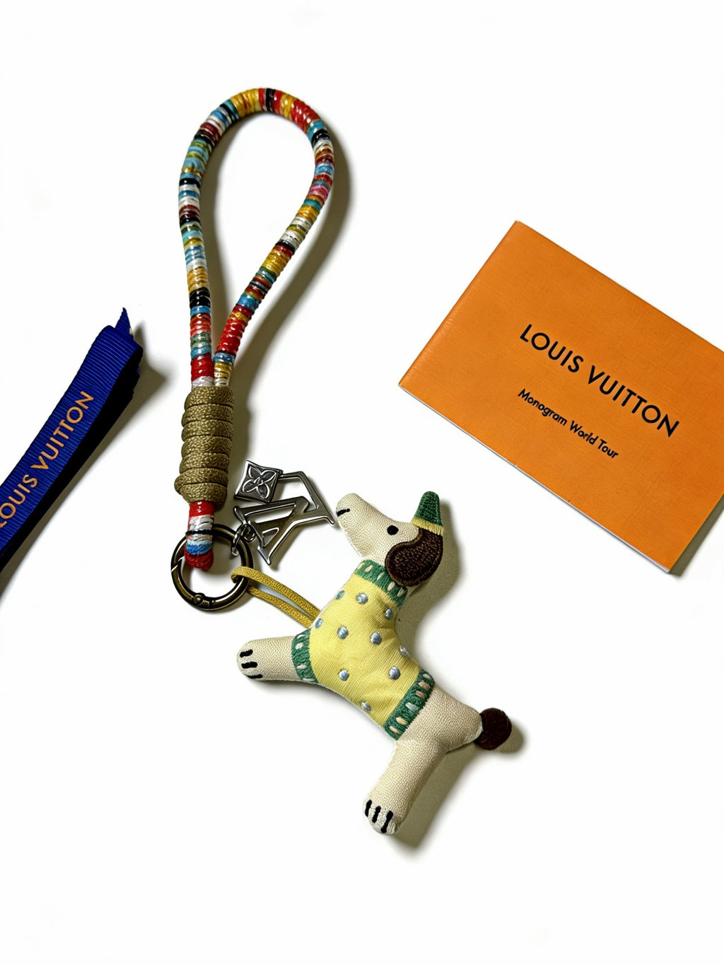 Louis Vuitton Green Horse Bag Charm with Multicolor Braided Strap - album image 3