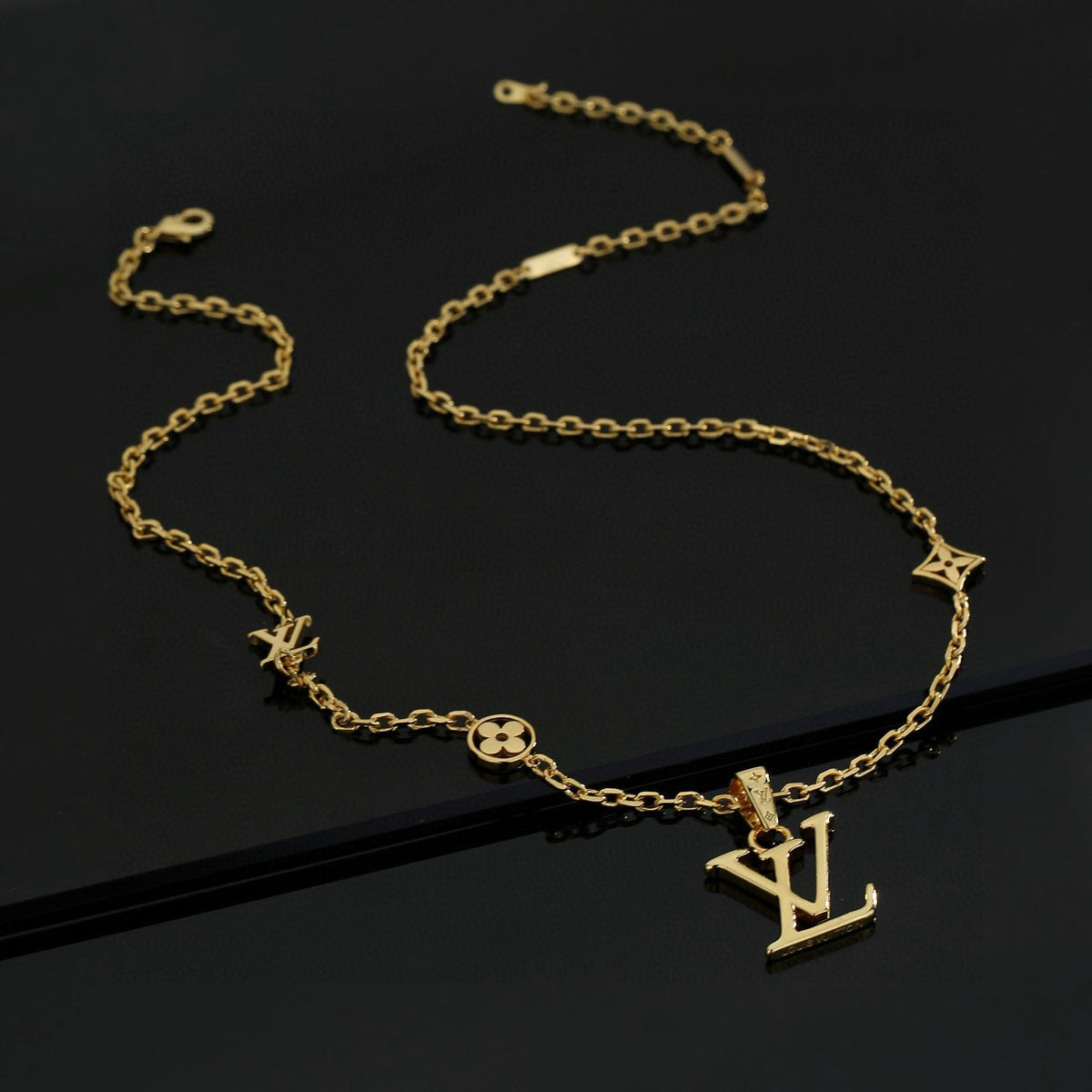 Louis Vuitton Gold-Tone LV Pendant Necklace - album image 1