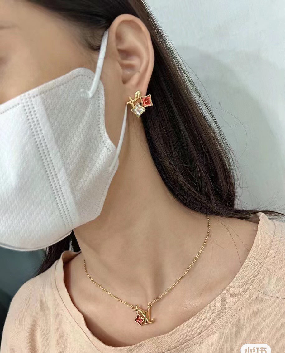 Louis Vuitton Multicolor LV Letter Crystal Accent Jewelry - Earrings or Necklace - album image 9