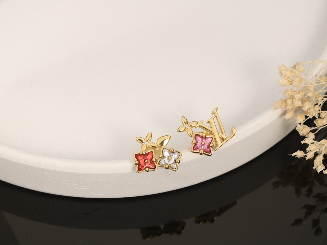 Louis Vuitton Multicolor LV Letter Crystal Accent Jewelry - Earrings or Necklace - album image 5