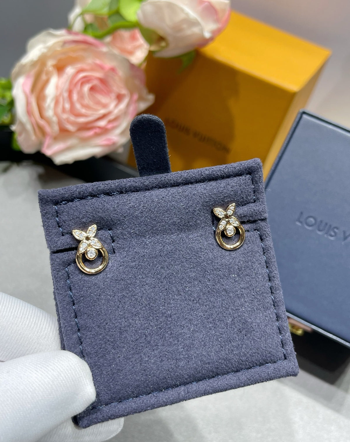 Louis Vuitton Gold-Tone Mini Monogram Stud Earrings - album image 1