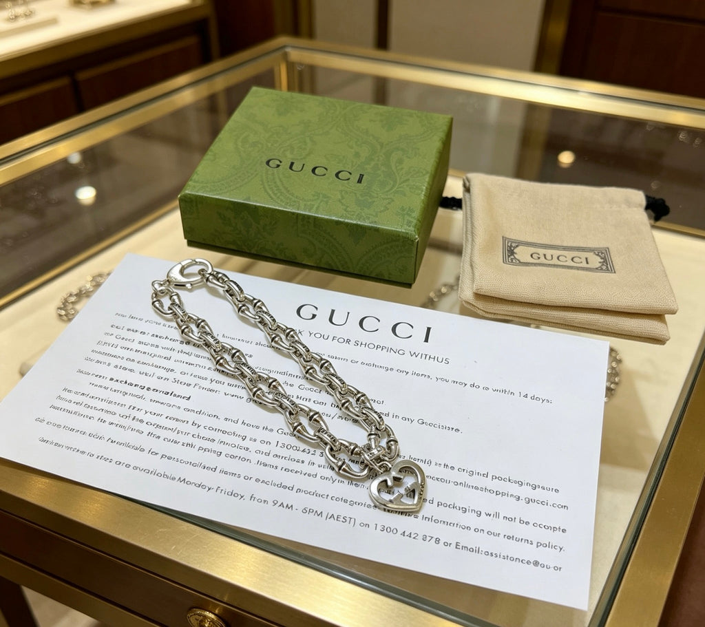 Gucci Silver-Tone Double Chain Charm Bracelet - album image 9