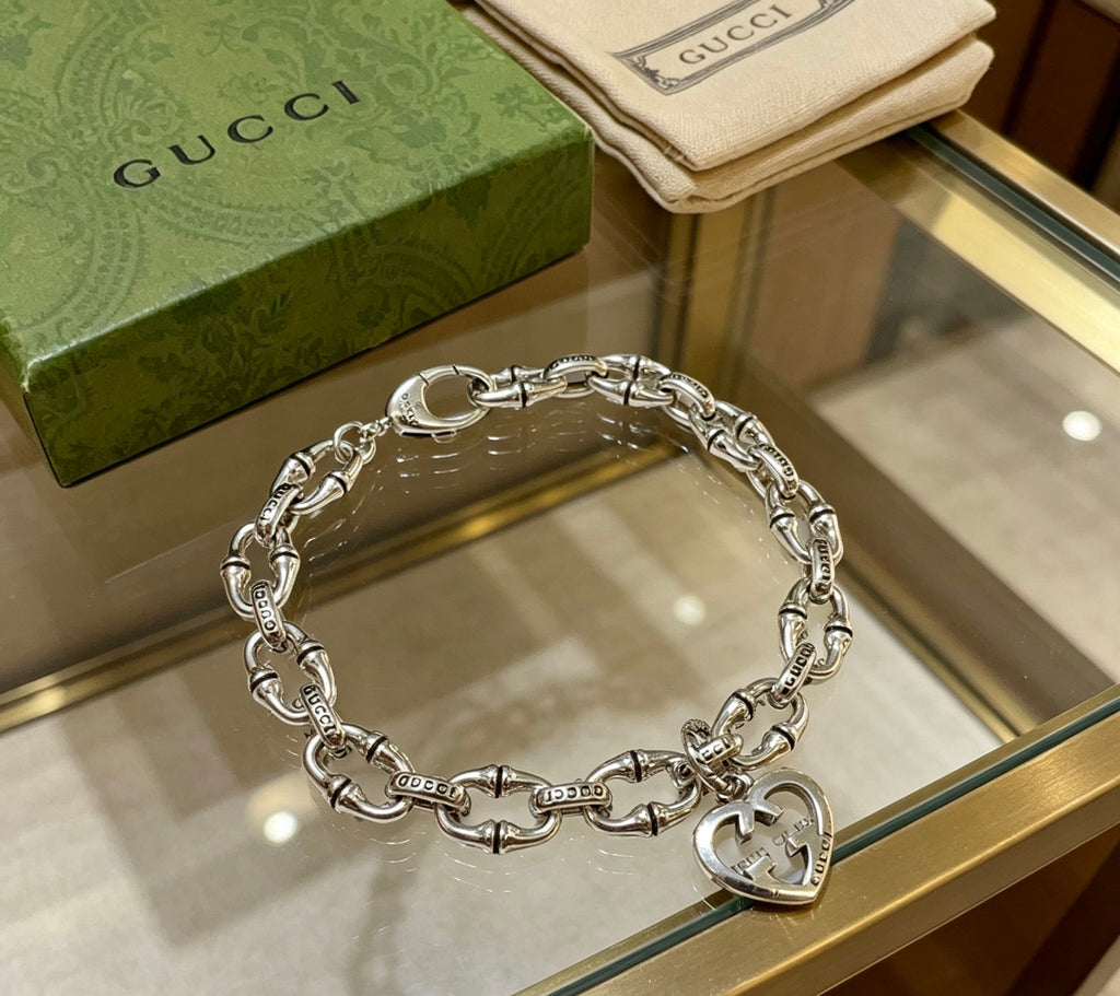 Gucci Silver-Tone Double Chain Charm Bracelet - album image 8