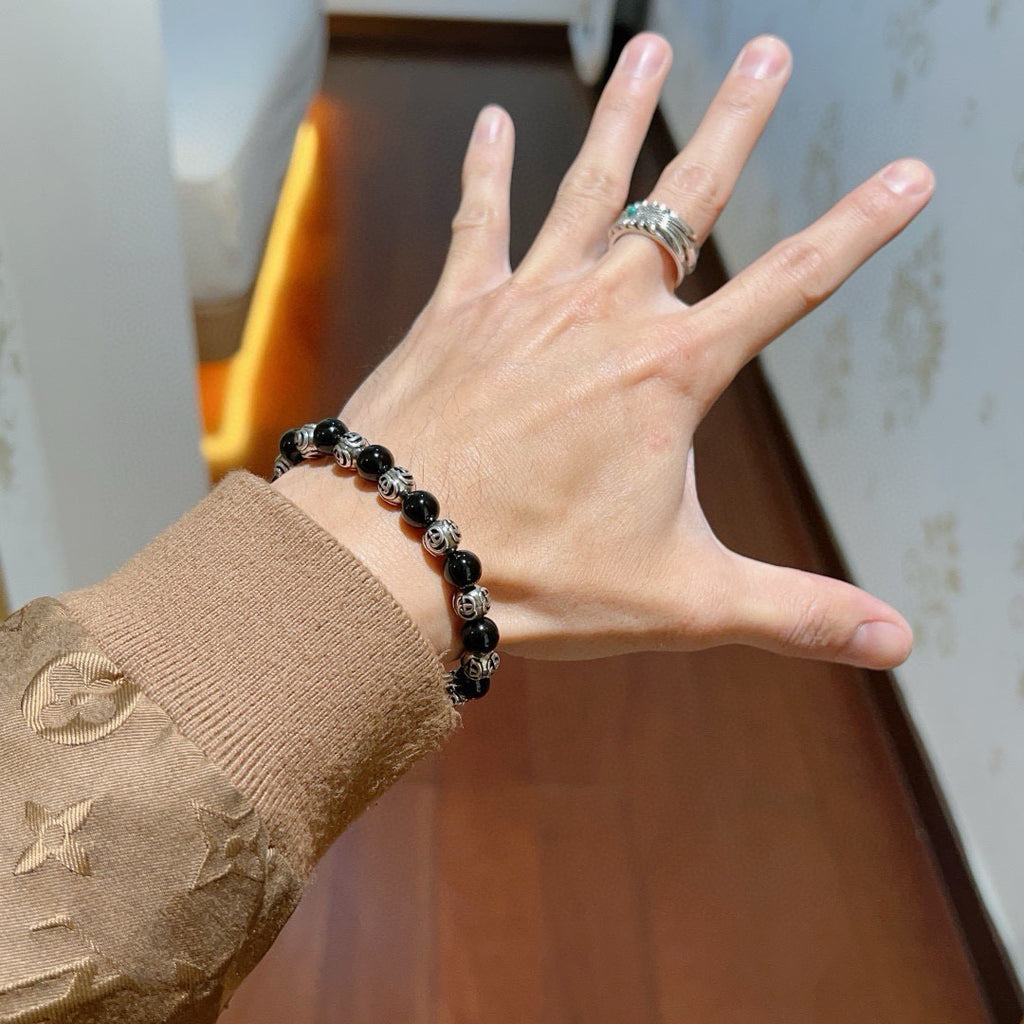 Gucci Anger Forest Interlocking G Black Agate Agate Crystal Accent Antiqued Bracelet - album image 3