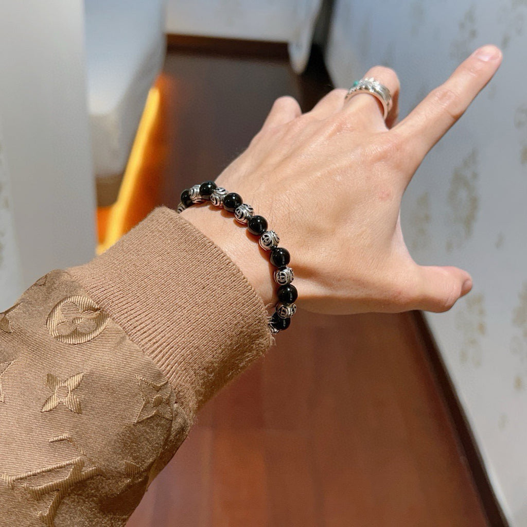 Gucci Anger Forest Interlocking G Black Agate Agate Crystal Accent Antiqued Bracelet - album image 9
