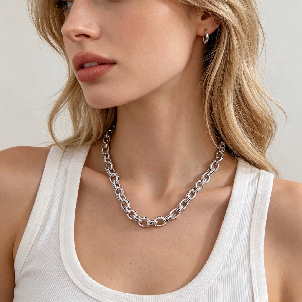 Gucci Anger Forest Interlocking G Antiqued Chain Necklace - album image 4