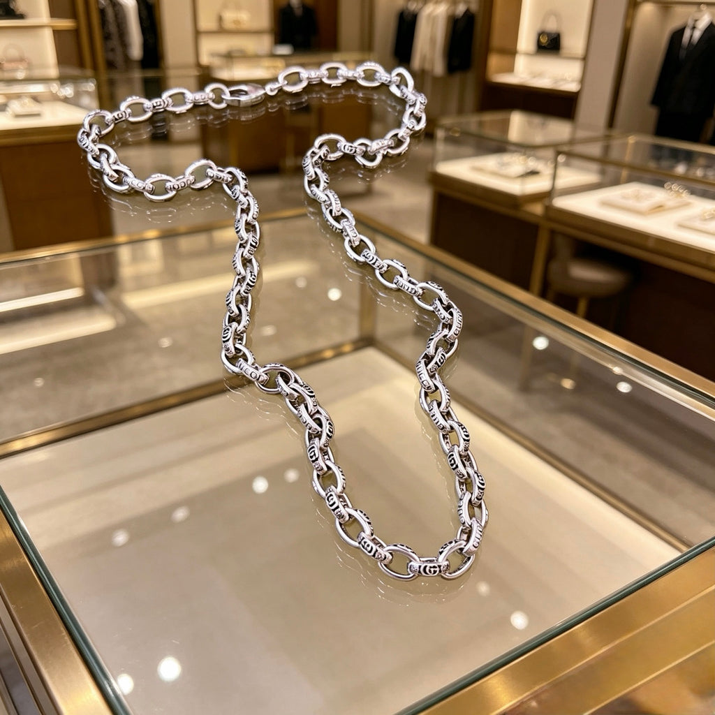 Gucci Anger Forest Interlocking G Antiqued Chain Necklace - album image 5