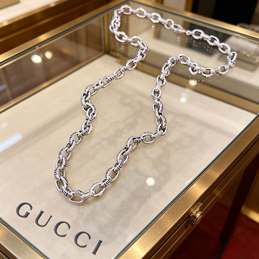 Gucci Anger Forest Interlocking G Antiqued Chain Necklace - album image 1