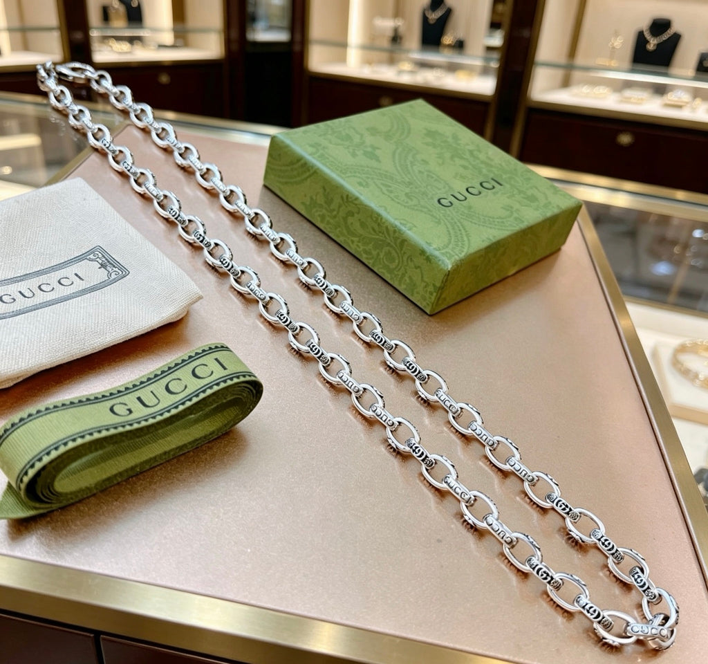 Gucci Anger Forest Interlocking G Antiqued Chain Necklace - album image 7