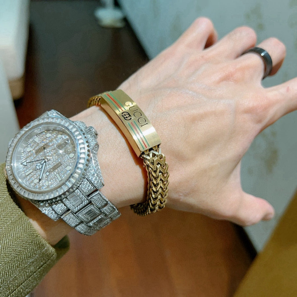 Gucci Gold-Tone Wide Woven Open Bangle - album image 7