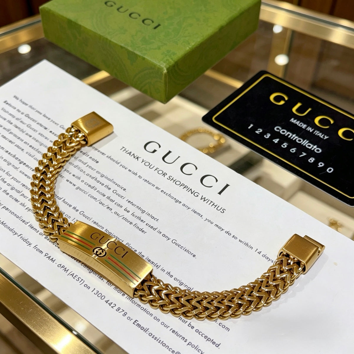 Gucci Gold-Tone Wide Woven Open Bangle - album image 5