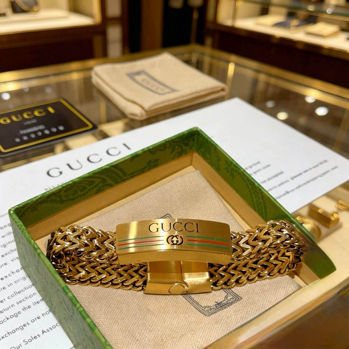 Gucci Gold-Tone Wide Woven Open Bangle - album image 8