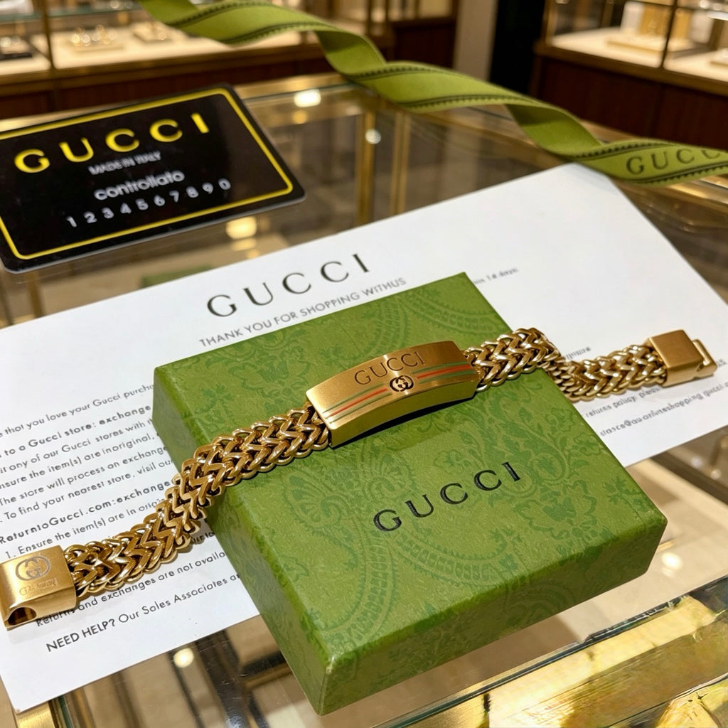 Gucci Gold-Tone Wide Woven Open Bangle - album image 9