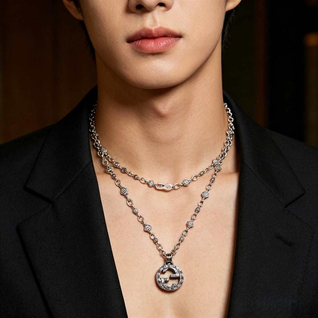 Gucci Anger Forest Interlocking G Antique Silver-Tone Silver-Tone Antiqued Chain Necklace - album image 6