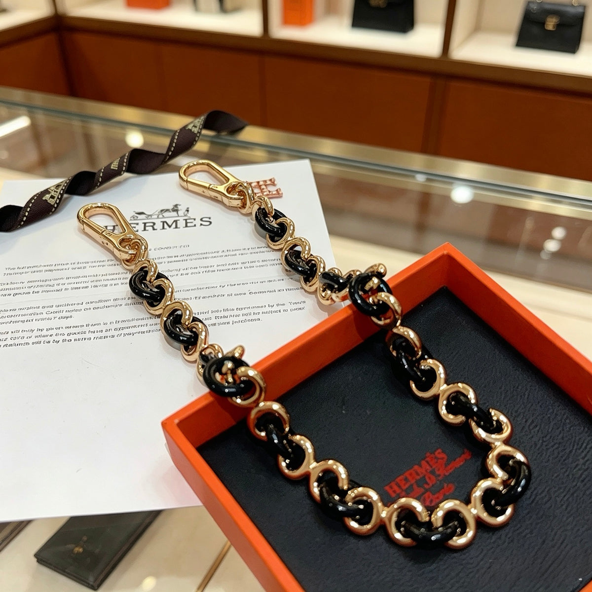 Hermès Black Anchor-Link Keychain - album image 6