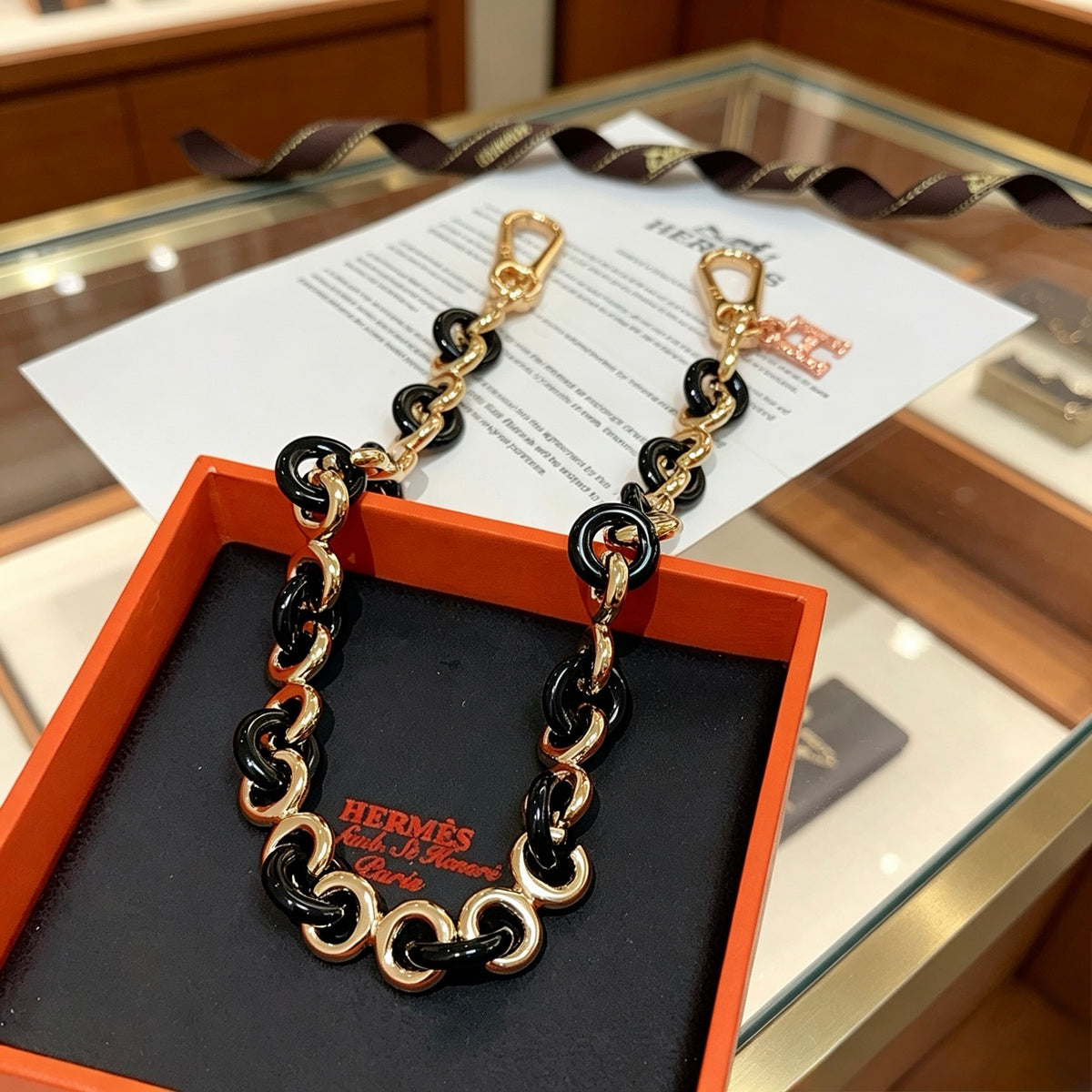 Hermès Black Anchor-Link Keychain - album image 4