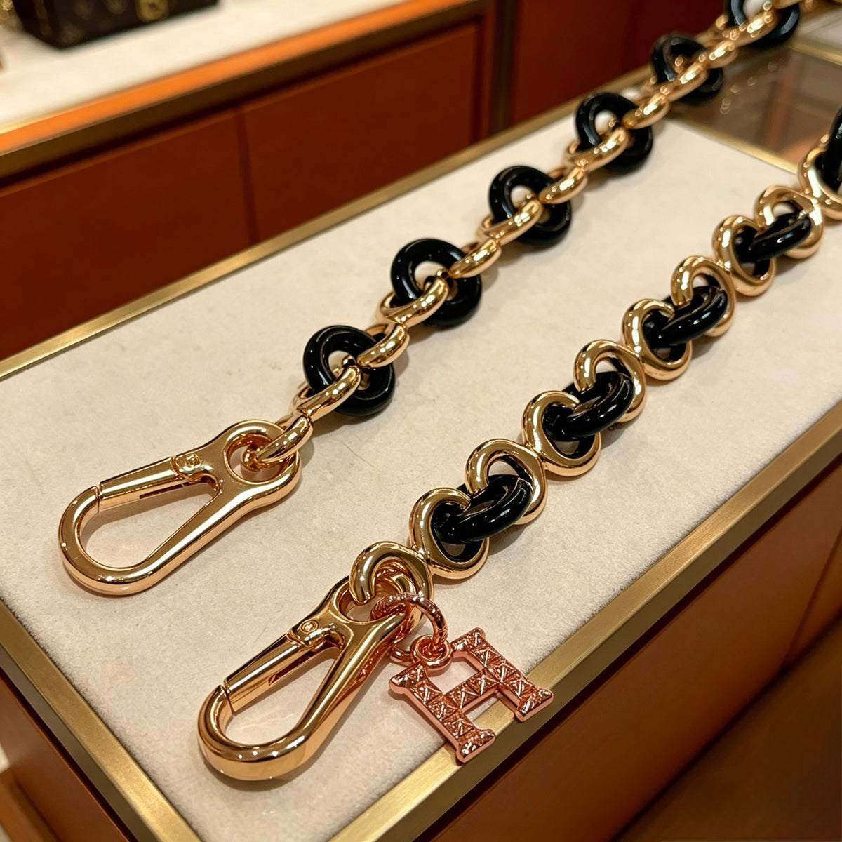Hermès Black Anchor-Link Keychain - album image 2
