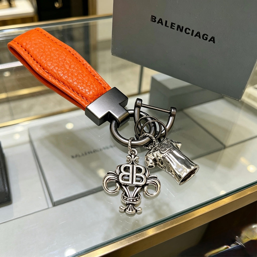 Balenciaga Orange Strap Charm Cluster Keychain - album image 3